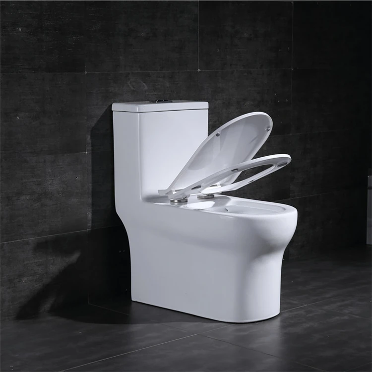 Dual-flush modern white siphonic one piece s-trap wc hotel toilet
