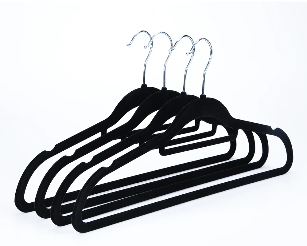 Wholesale Hangers Slipresistant Coating Flocked Premium Velvet Clothes