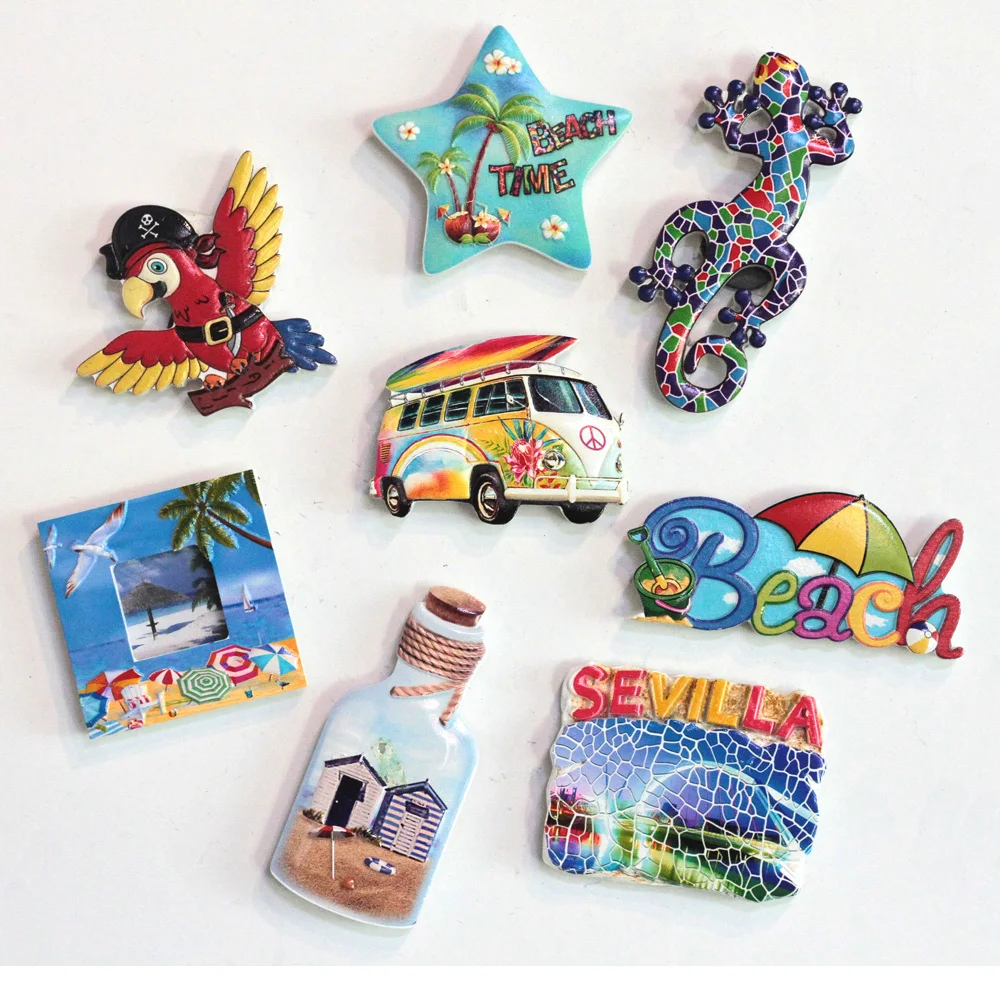 Custom Logo World City Resin Fridge For Different Countries