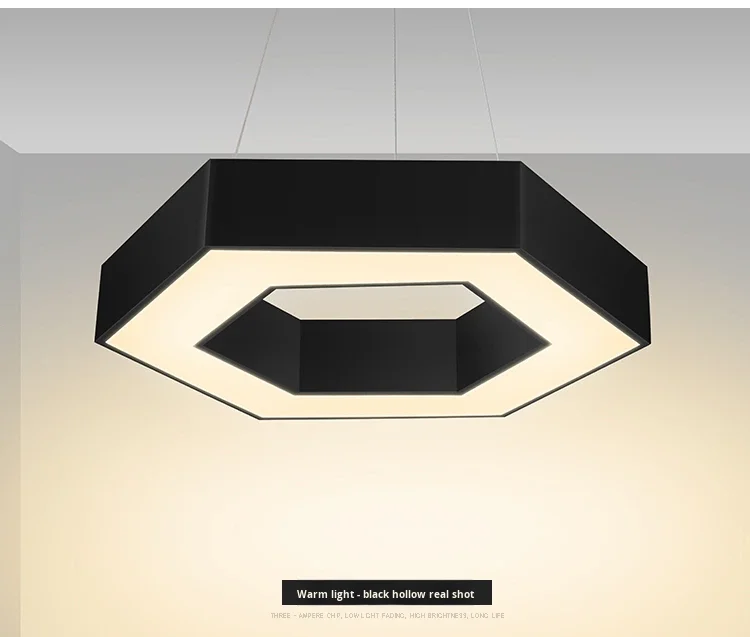 product hexagonal iron pendant light led creative honeycomb shape lamp billiard hall internet cafe gym lounge ambient light high-8