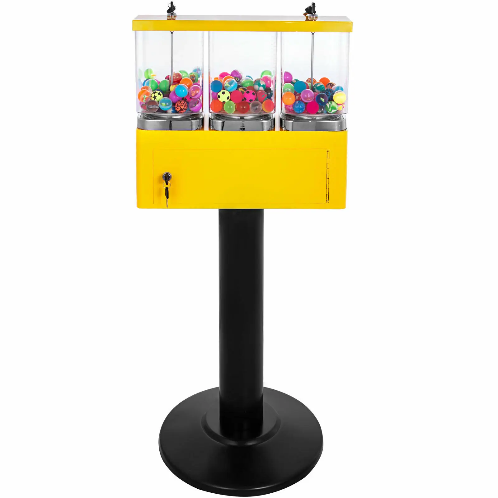 3head Yellow Colorful Gumball Candy Vending Machine/mini Bouncy Ball Toy Candy Vending Machine
