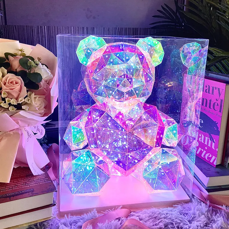 Hot Sale Customized Led Light Teddy Bear Kids Birthday Gift Foam Rose ...