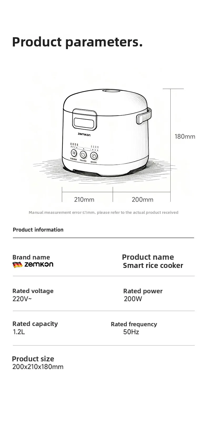 Mini rice cooker for one person
