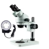 Binocular eyepiece zoom focus Stereomicroscope with LED round light diopter adjusting ring vertical pole stand Stereo Microscope