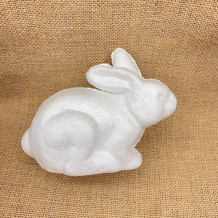 Factory Direct Sale Animals Shape Styrofoam Rabbit Polystyrene Foam Bunny White Models Diy