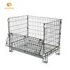 Wholesale foldable lockable wire mesh transport metal storage wire mesh pallet cage