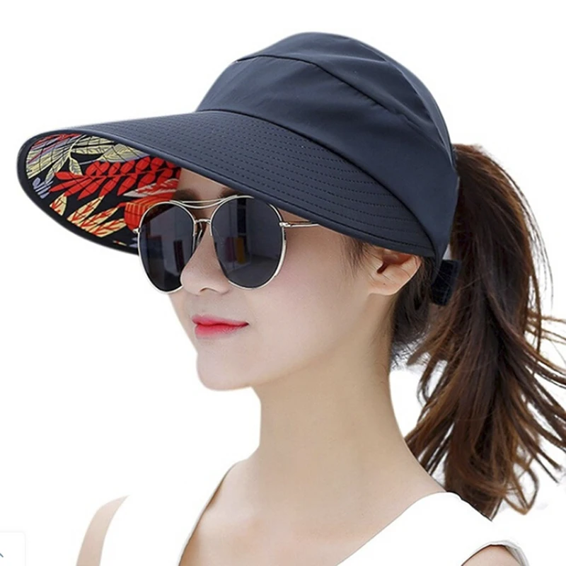 Foldable Uv Sun Protection Cap Ladies Sun Hat Beach Visor Hat Women