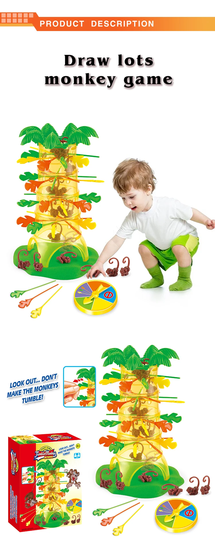 New Fun & Classic Tumbling Monkeys Game Challenging Falling Monkeys Board Game balance toys for kids