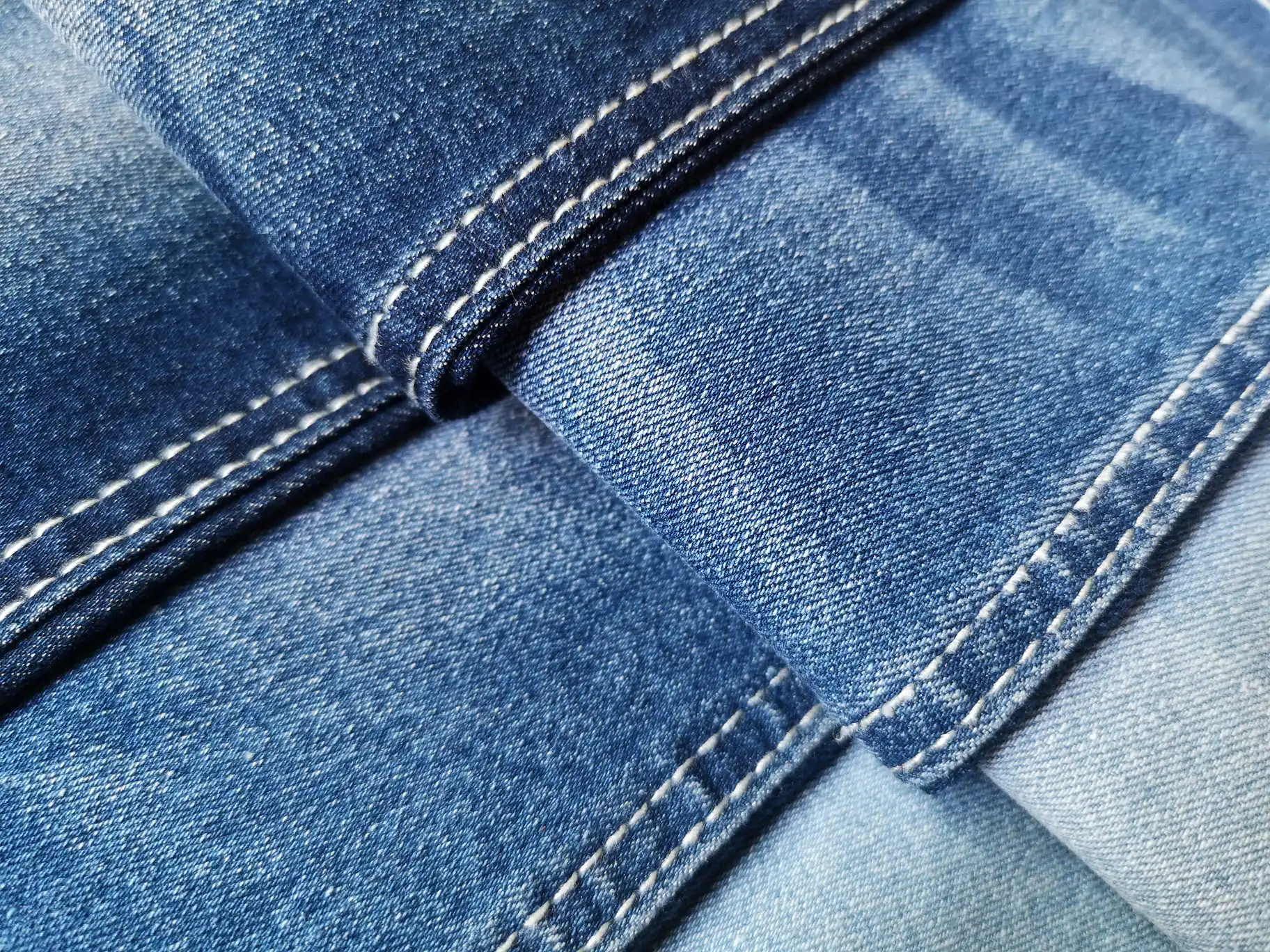 批发舒适弹力棉涤纶牛仔面料牛仔裤 k473