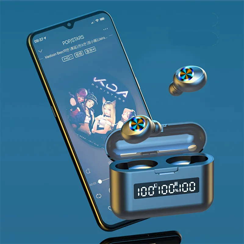 Bluetooth Wireless Earbuds with Charging Case Mini Custom Wireless Earbuds Waterproof TWS Earbuds Wireless Earphone Headphones