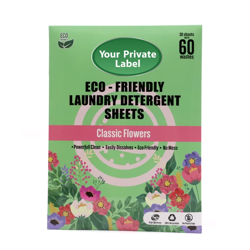 Eco-friendly Biodegradable Laundry Detergent Sheets