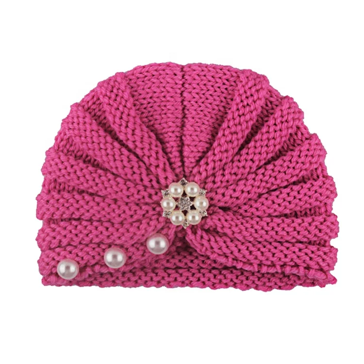 12 bright Pink baby turban beanie 001.jpg