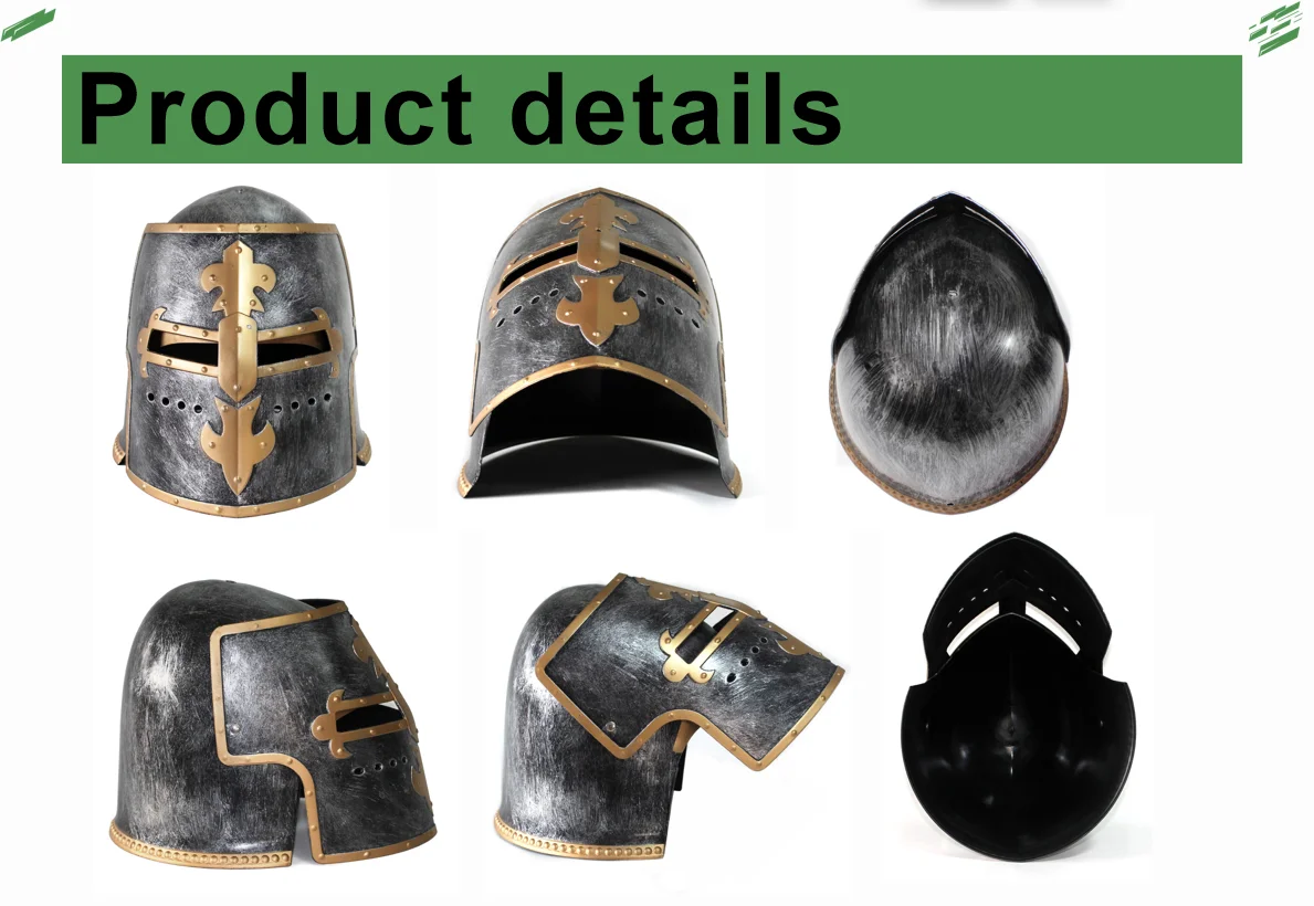 Hard Plastic Medieval Knight Crusader Costume Helmet 