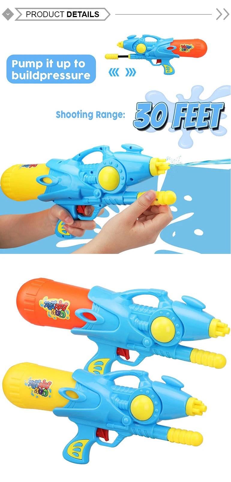 Super Pump Soaker Water Gun Kids Outdoor Beach Toys Sand Blasting Water