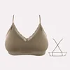Women's explosions seamless Wire Free sexy lace yoga sports bra