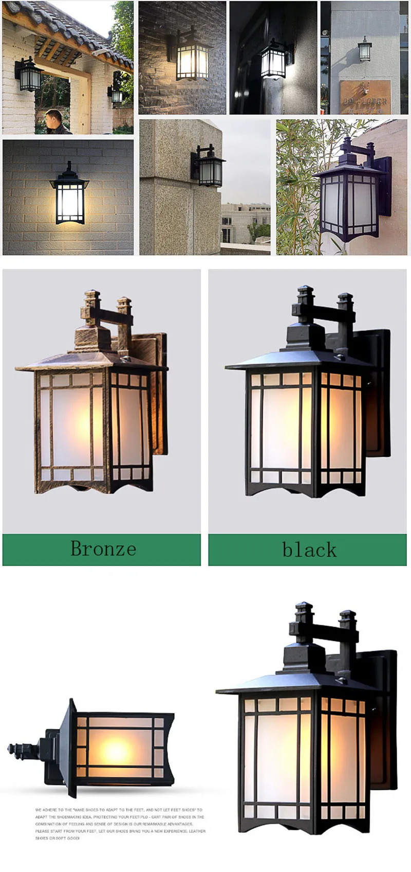 European style antique solar wall lights outdoor waterproof wall lantern villa garden exterior lamp wall mounted indoor lights