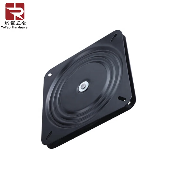 6 inch 360 Degree Rotation Black Square Dinner Table Swivel Plate for Chairs
