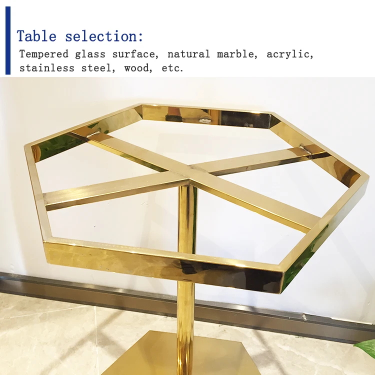 bespoke Modern Design Polygon coffee table metal stainless steel base metal legs for furniture