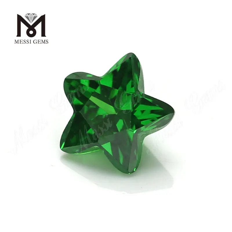 Green Color Star Shape Cubic Zirconia Stones 3 * 3-12 * 12mm CZ til smykker