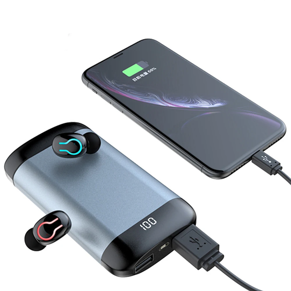OTAO 6000mAh LED Display Digitale TWS Bluetooth 5.0 Auricolare Senza Fili Auricolari Mini In Ear Cuffie Con Microfono Auricolare Auricolare - ANKUX Tech Co., Ltd