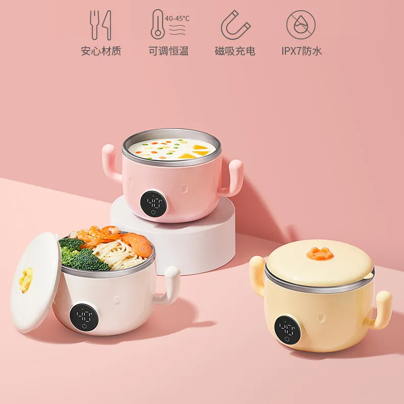 Baby Bowl Rapid Induction Heating Baby Food Warmer Bowl With Non Slip Washer Easy Cleaning Baby
