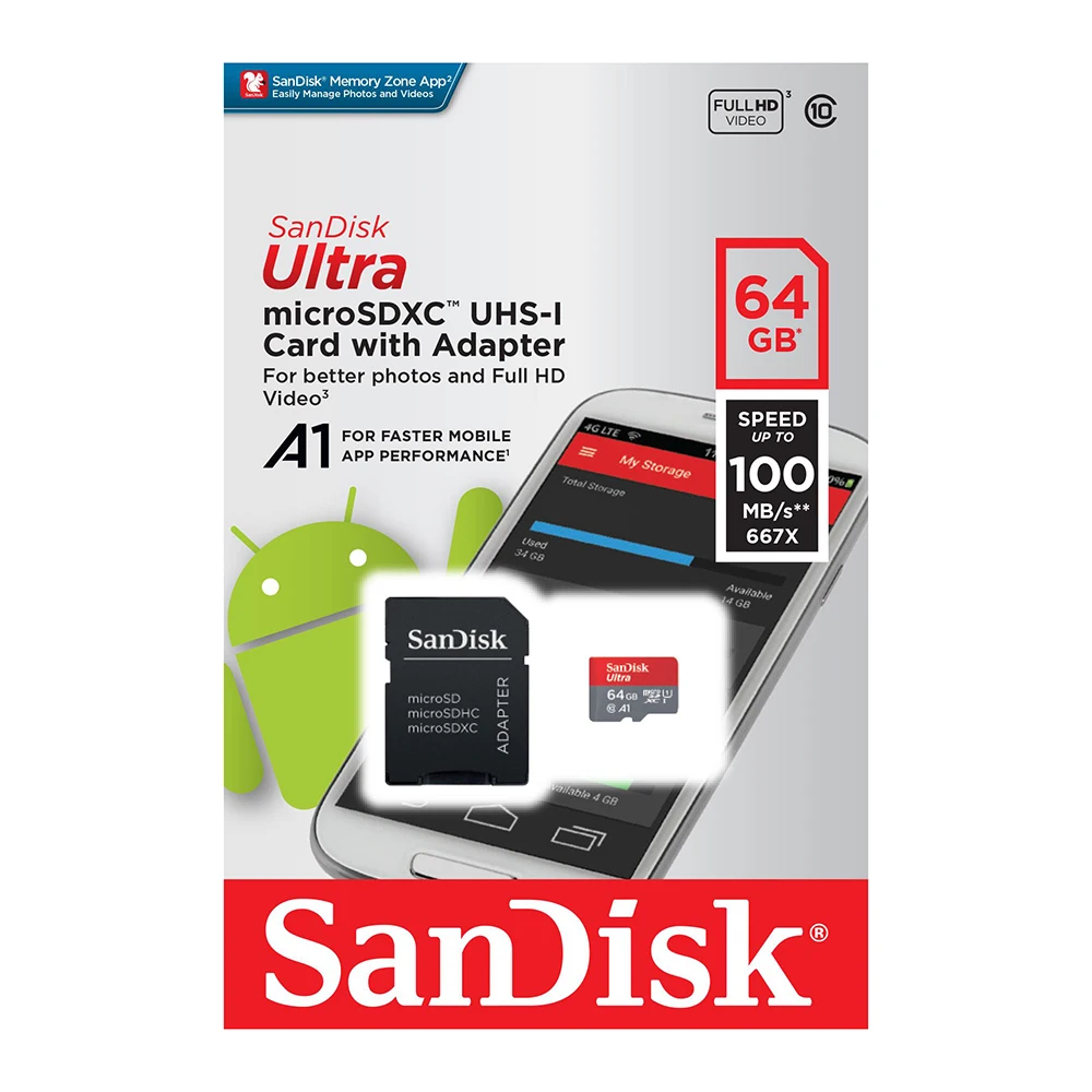 SanDisk Class10 128GB 256GB Original Micro SD Card TF Card Ultra A1 64GB 32GB 16GB Memory Card UHS-1 for Phone Camera