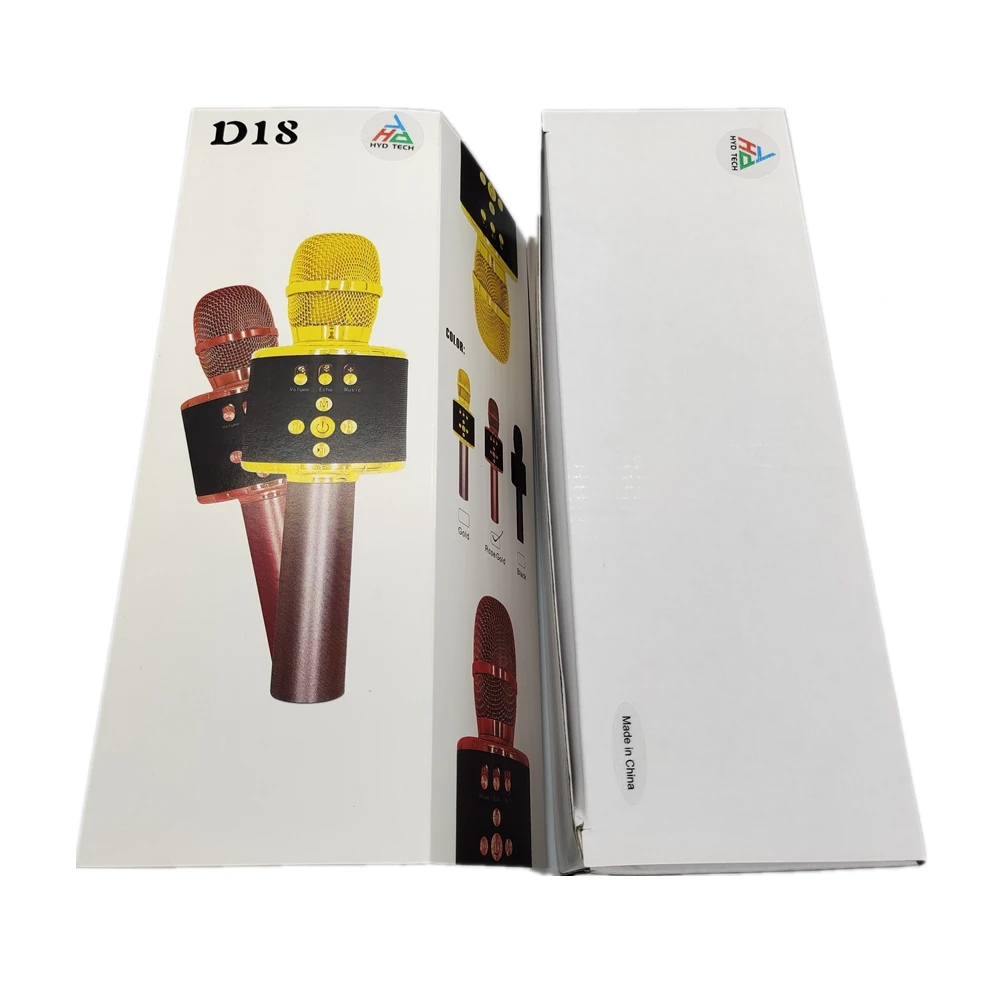 
HYD TECH Handheld birthday Christmas high Party speaker with fancy lights for smartphone PC 2 in 1 Karaoke microphone 