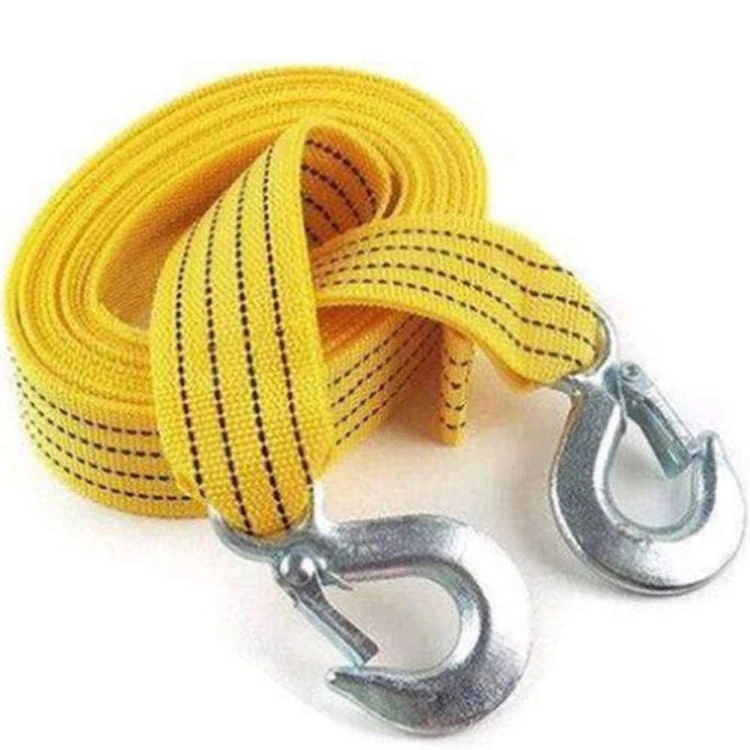 
3 Ton 3M Tow Rope Trailer Towing Strap Steel Hook Nylon Car drawing stretch towing rope 