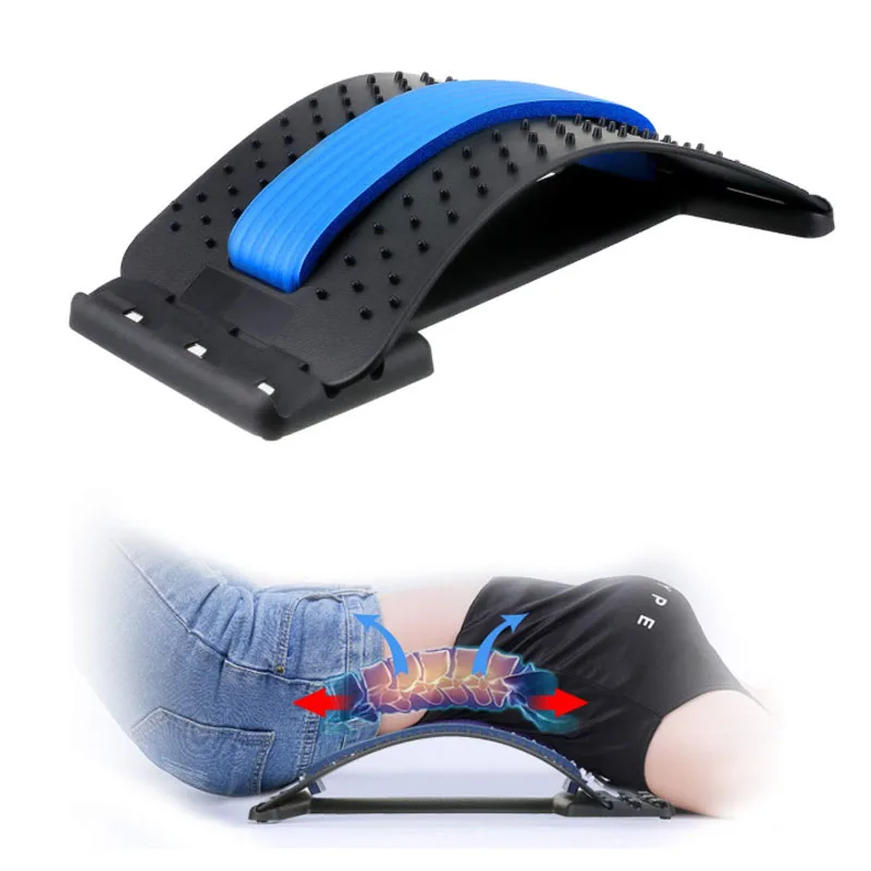 
Back Stretcher,Lumbar Support Device Adjustable Pain Relief Back Massager Spine Deck Back Stretching Treatment 