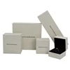 Luxury White Special Paper Brown Velvet Jewelry Box