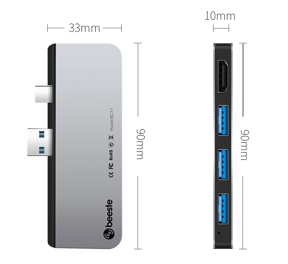 Beeste 2020 NOU sta?ie de andocare 7 în 1 hub usb c USB 3.1Gne1 x 3 HDMI x 1 card TF x 2 pentru Surface Pro 5/6