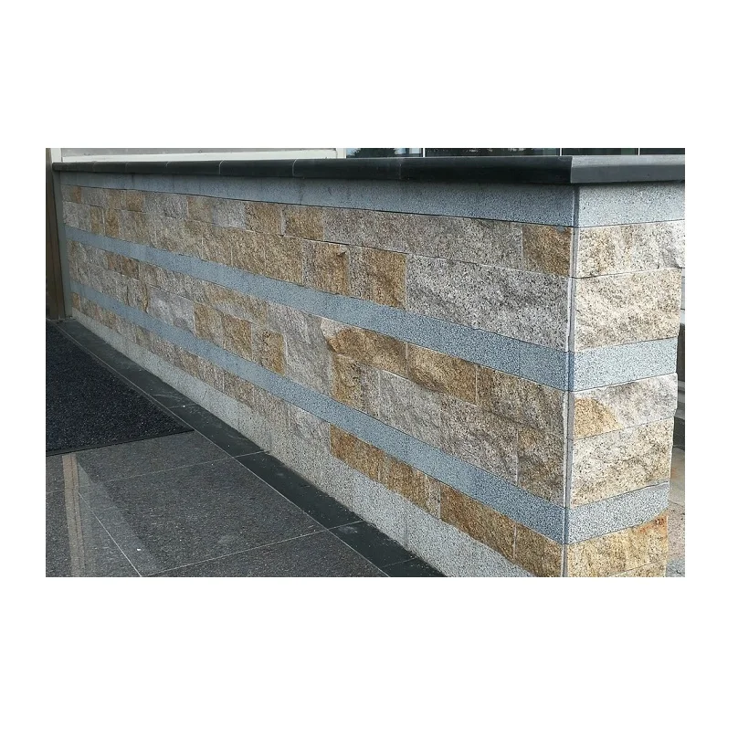 Customized Project Natural Stone Rusty Yellow G682 Granite Mixed Finished Wall Covering Material