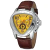 Outdoor Mechanical Male Army Triangle Calendar 24 Hour Dial Leather Sport Wrist Watch Relogio Masculino