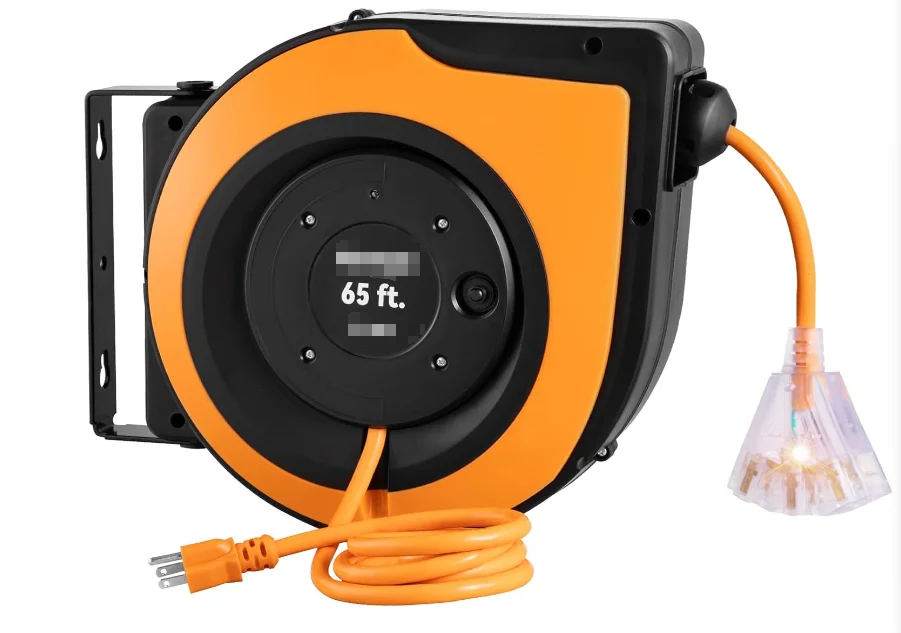 10m 20m Length Retractable Extension Cable Reel With Led Work Light for ...