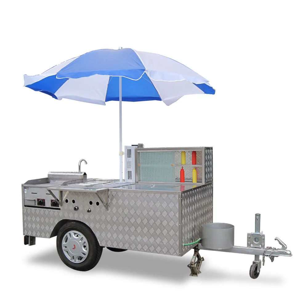 Stainless Steel Mini Mobile Hotdog Fryer Food Carts With Snack Machine