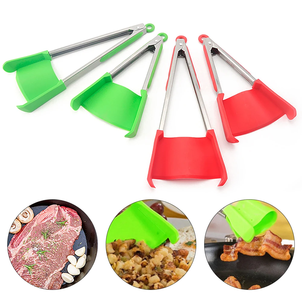 2 In 1 Smart Kitchen Spatula And Tongs Nonstick Heat Resistant