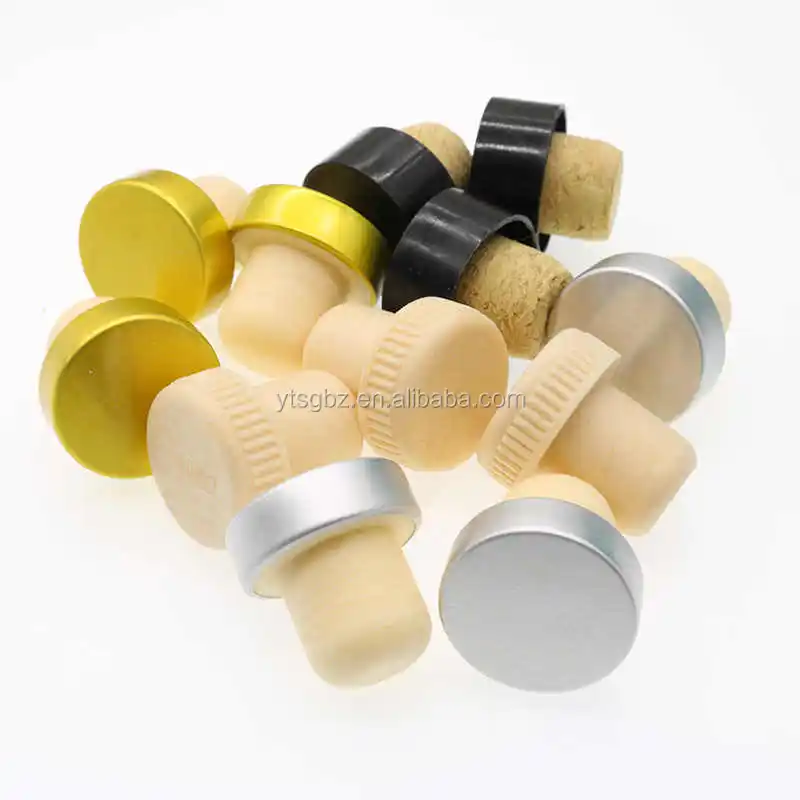 Customized Size Tcork Synthetic Stopper With Aluminum Cap Buy T Cork