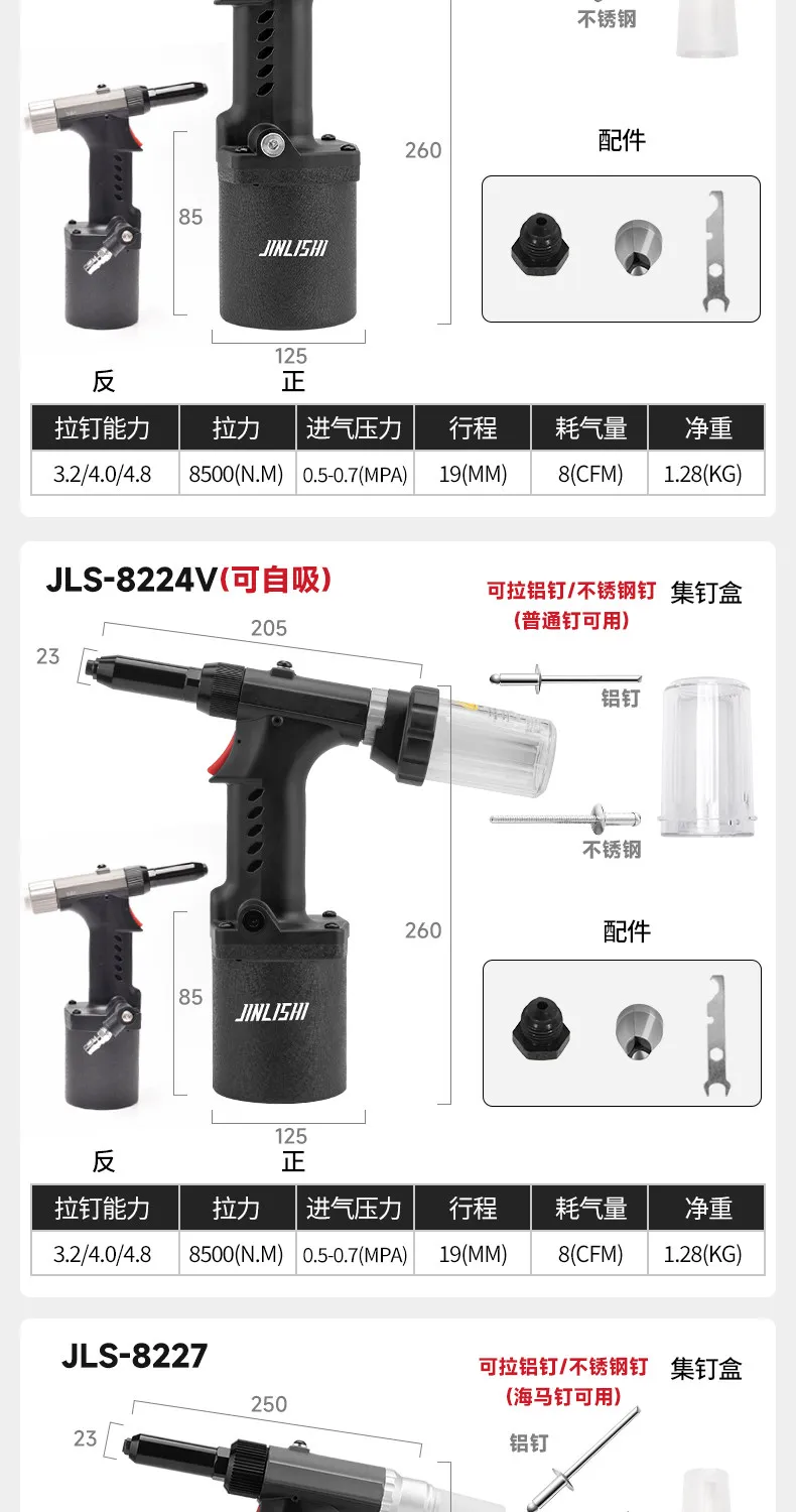 Taiwan Jinli Shi Air Pressure Rivet Machine Pull Rivet Aluminum Core ...