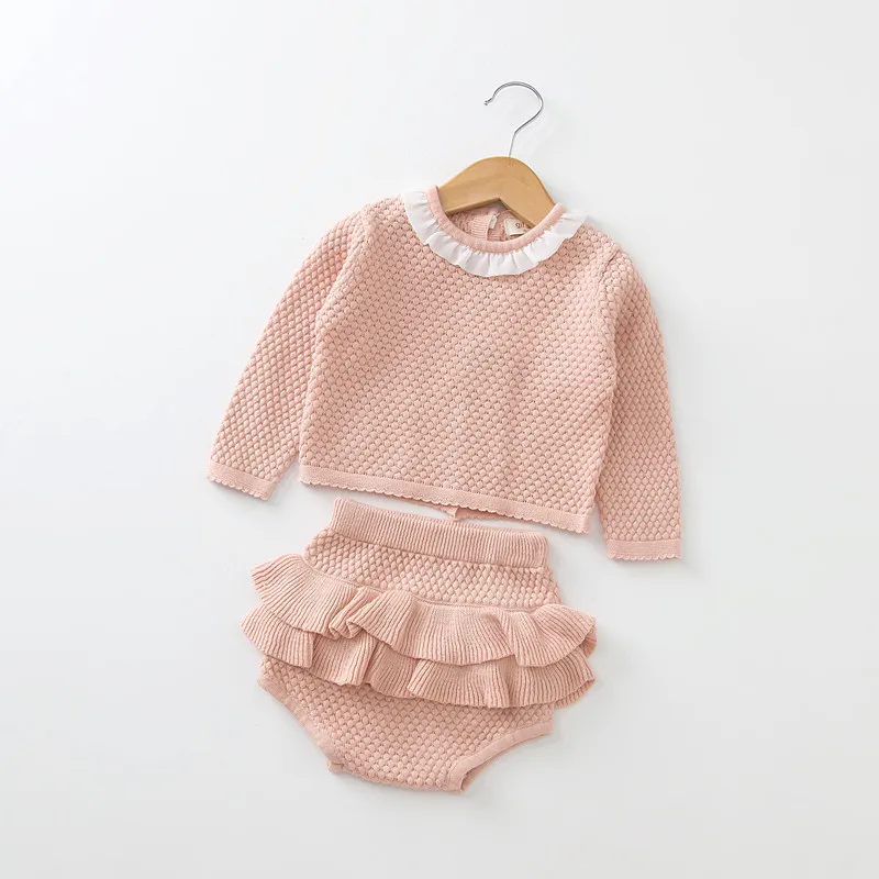 Newborn Baby Girl Sweater Romper Sleeve Cotton Knitted Bodysuit Fall