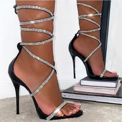 Drop shopping high heels ankle cross strap heel sandals for women thin heel dress shoes