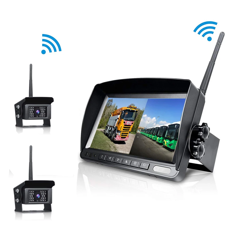 12V 24V IR Night Vision Dual Wireless Bus Camera WIFI For Truck Monitoring With Mobile CCTV System