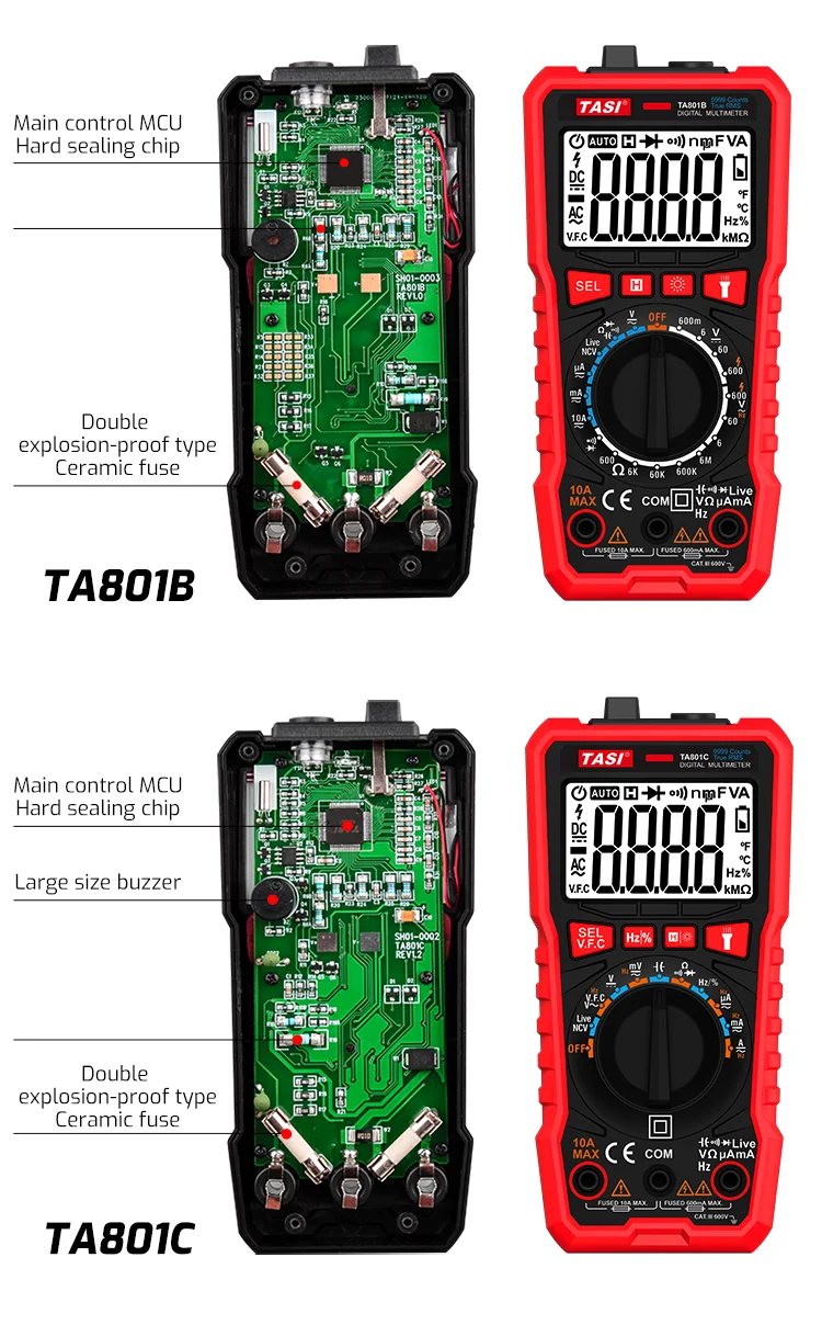 TASI Multimeter Pocket Digital Multimeter Tester TA801A