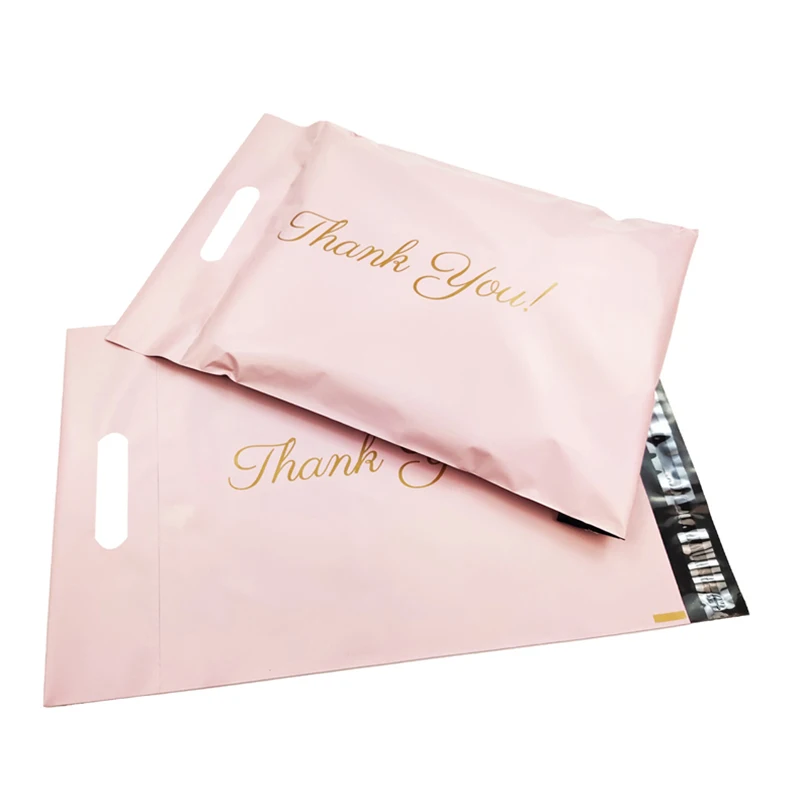 

Pink Thank you mail bags,100 Pieces, Pink,white,black