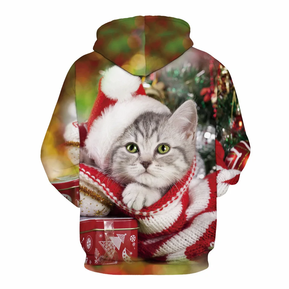 Wholesale Animal 3d Print Christmas Custom Full Dye Men Gym Hoodies ...
