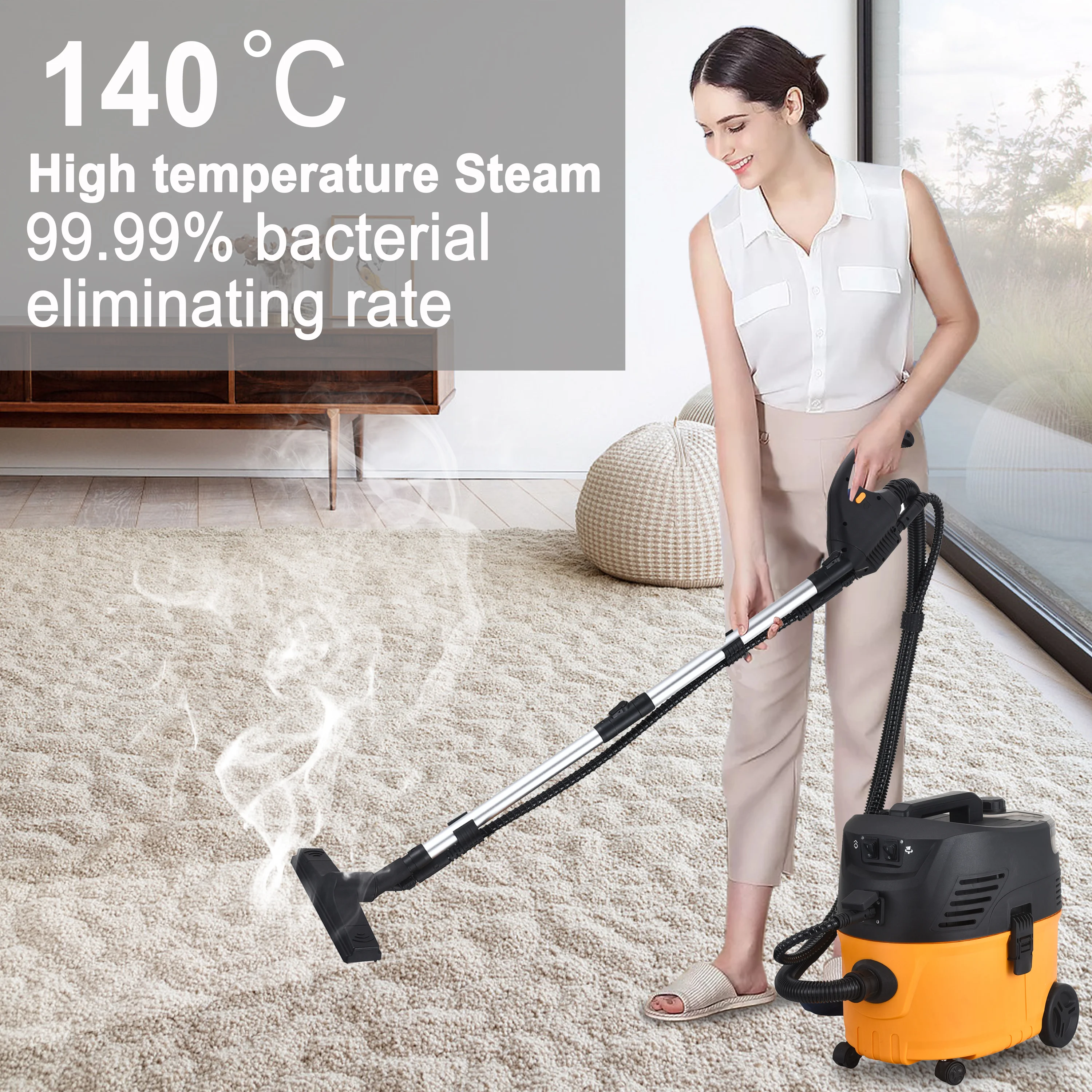 9kg High Pressure Steam Vacuum Carpet Hand Tool 2000w 4bar Sofa Car