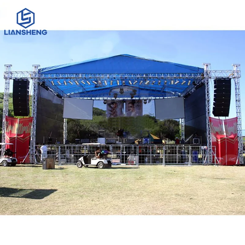 Concert Truss Displays Stage With Roof Truss Stage Lighting Equipment