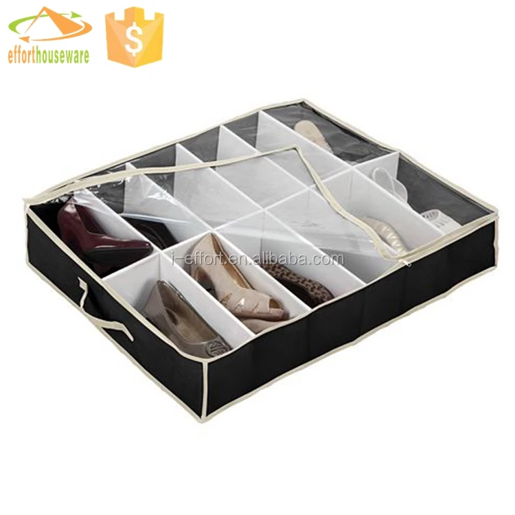 Multipurpose Collapsible Underbed Shoe Divider Bag Storage Organizer