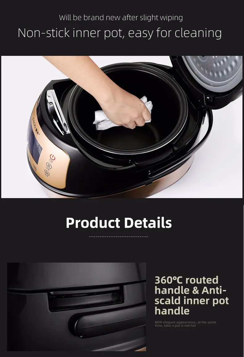 Electric Rice Cooker 5kg Multicooker National Digital Suqre Smare