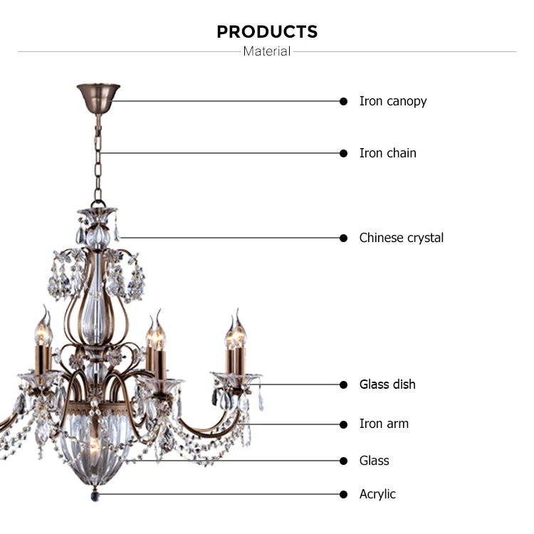 crystal vintage wrought iron chandelier