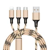 wholesale braided 3a fast charging multi 3-in-1 3 in 1 usb data cable